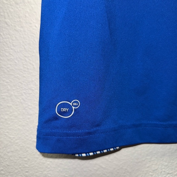 PUMA Power Cool Polo Shirt. Blue & White Stripes. Size Medium. - Picture 5 of 6